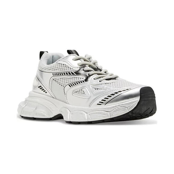 Madden Girl Women's Playy Chunky Lace-Up Sneakers, Silver, 8M/38.5EU - Picture 5 of 5